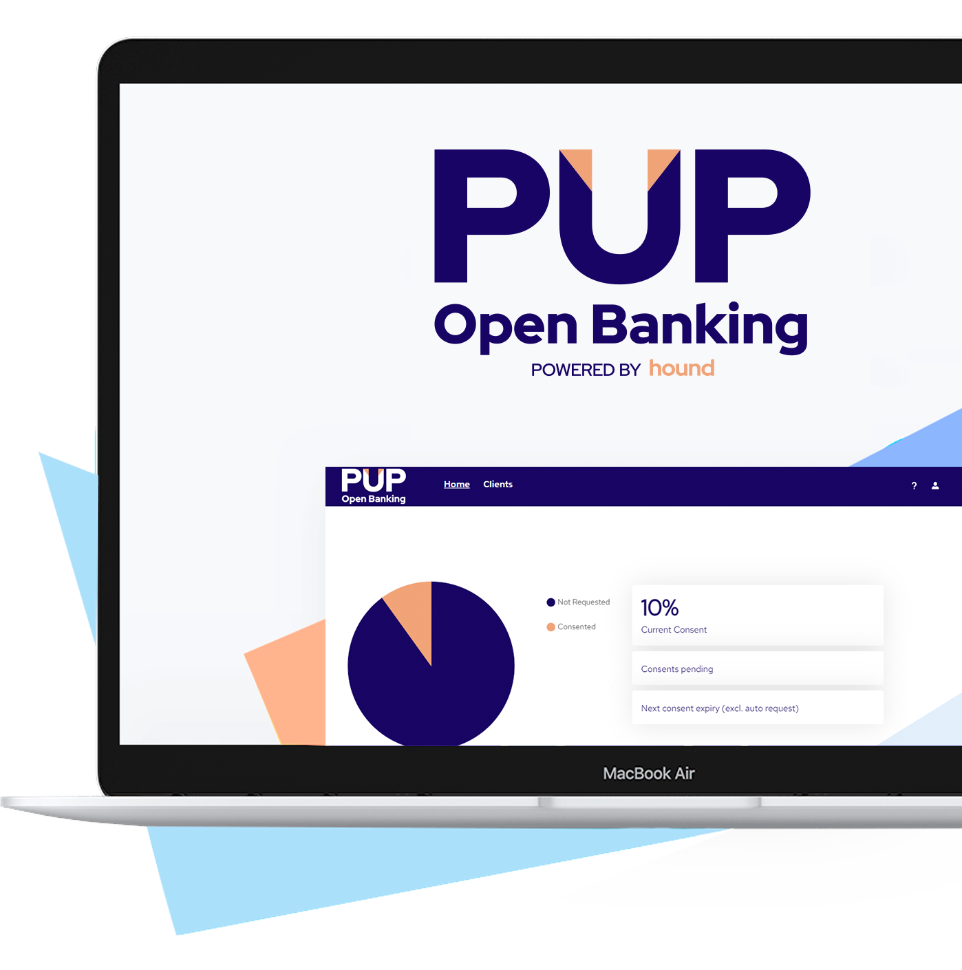 pup open banking powered by hound homepage laptop